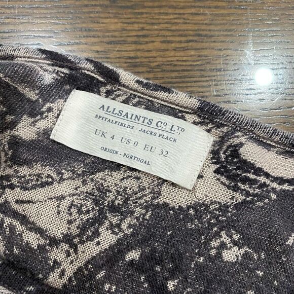 All Saints Long sleeve shirt poncho brown - Picture 4 of 6